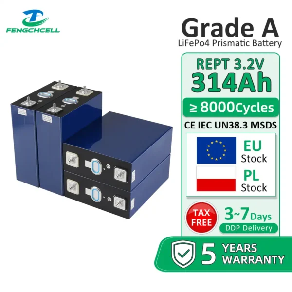 REPT 314Ah 3.2V LiFePO₄ Prismatic Battery Cell | ESS Grade | EU Stock | 325Ah+ Actual Capacity for Home Energy Storage