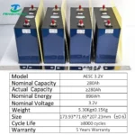 AESC 280Ah 3.2V LiFePO₄ Prismatic Battery Cell | Grade A | ESS Grade | EU Stock | 280Ah+ Actual Capacity for Home Energy Storage - Image 3