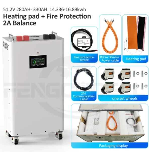 51.2V 315Ah 16kWh LiFePO4 Solar Battery | EU Stock