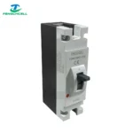 FENGCHCELL 250A DC-Leistungsschalter MCCB, Modell FENGMCH32-250, mit schwarzem EIN-Schalter und 2-poligem Isolator.