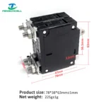 220A DC Circuit Breaker MCCB for DIY Battery Boxes, 2-pole, 78×38×63mm, 225g, with metal bolts.