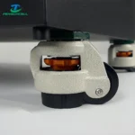 Battery Box Wheels for DIY Boxes, Set of 4 locking castors, 500kg load, EU stock, black-white-orange.