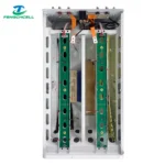 Vertical DIY Battery Box Kit V3 (16S 51.2V 15kWh) with JK BMS V19, LCD, wheels, and fire protection.